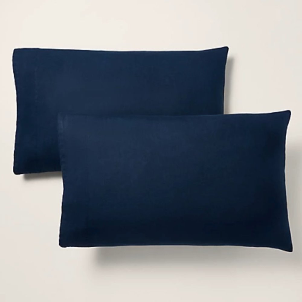 Ralph Lauren RL Linen Solid Standard Pillowcases Polo Navy